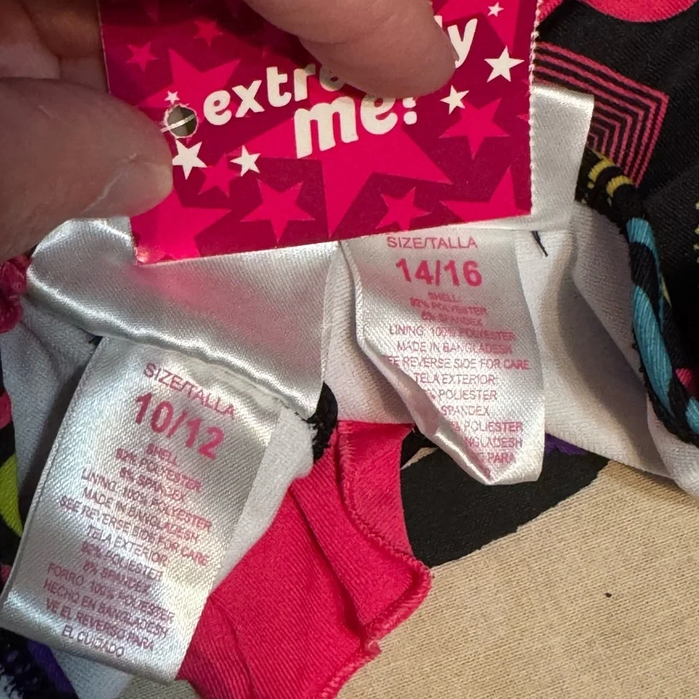 2 Girls Extremely Me‎ Colorful Heart Print Bikinis - 10/12 & 14/16